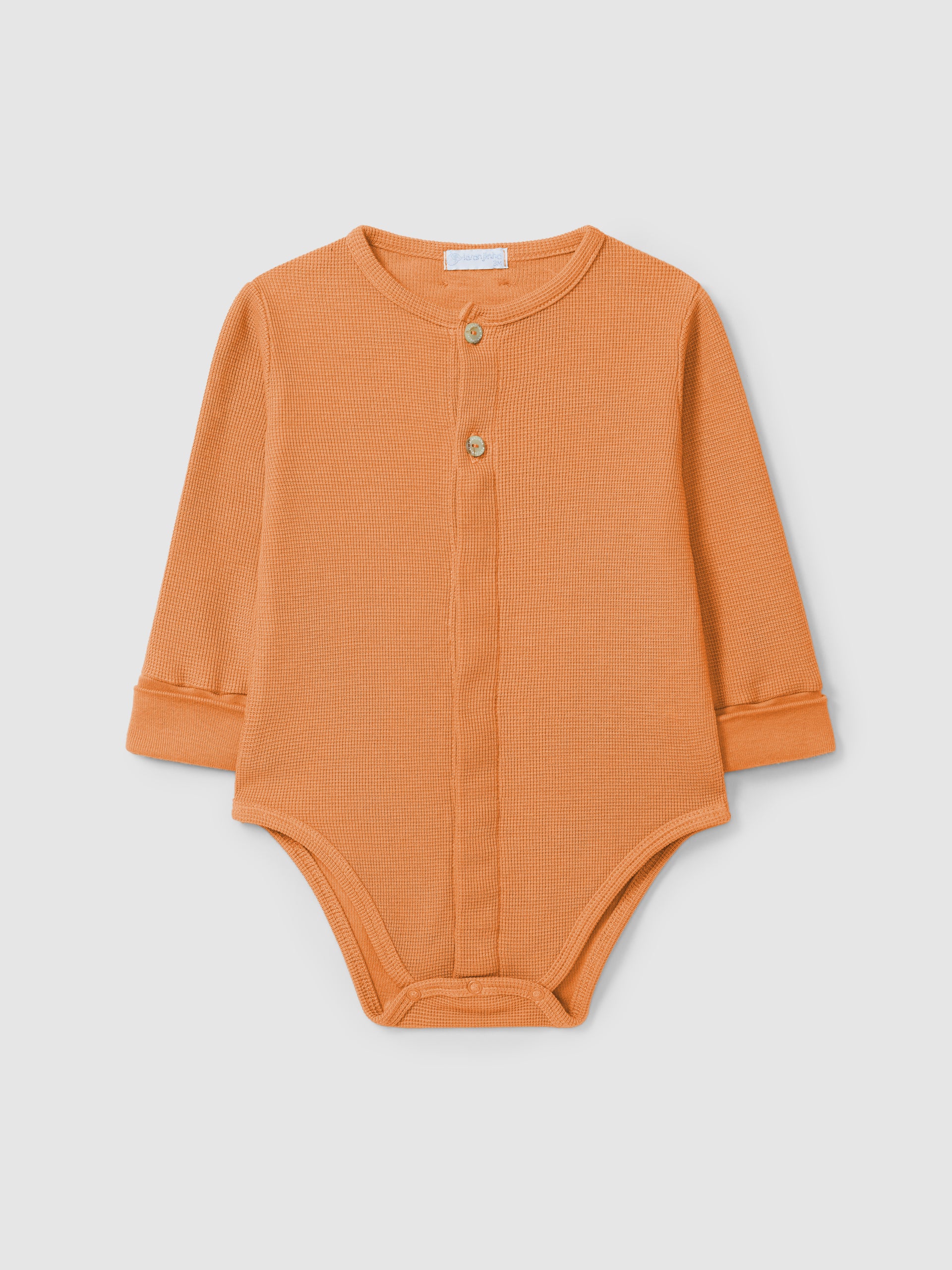 Conjunto Peto Denim Boy y Camisa Naranja