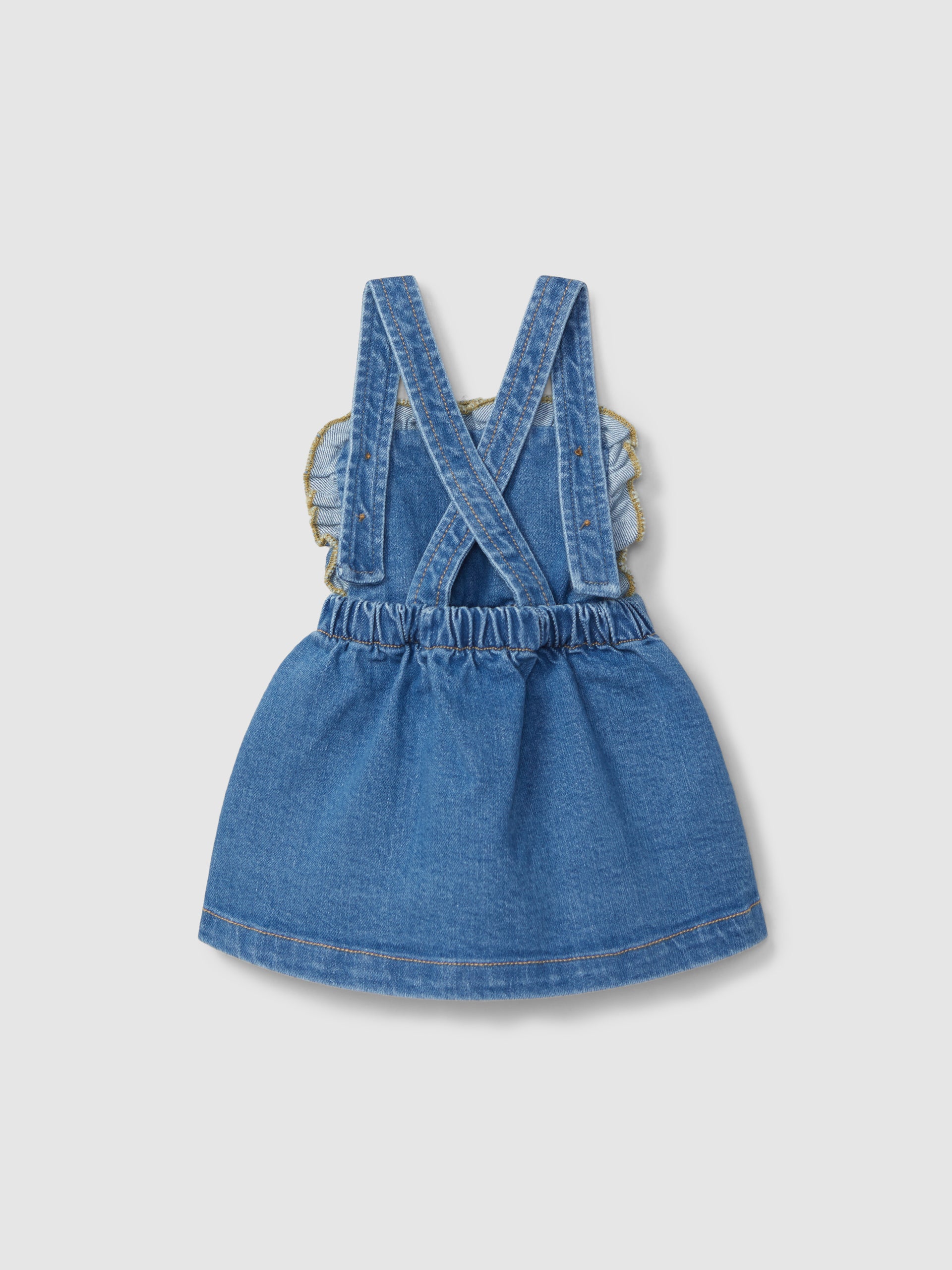 Falda Peto Vaquera con Camisa Amarilla
