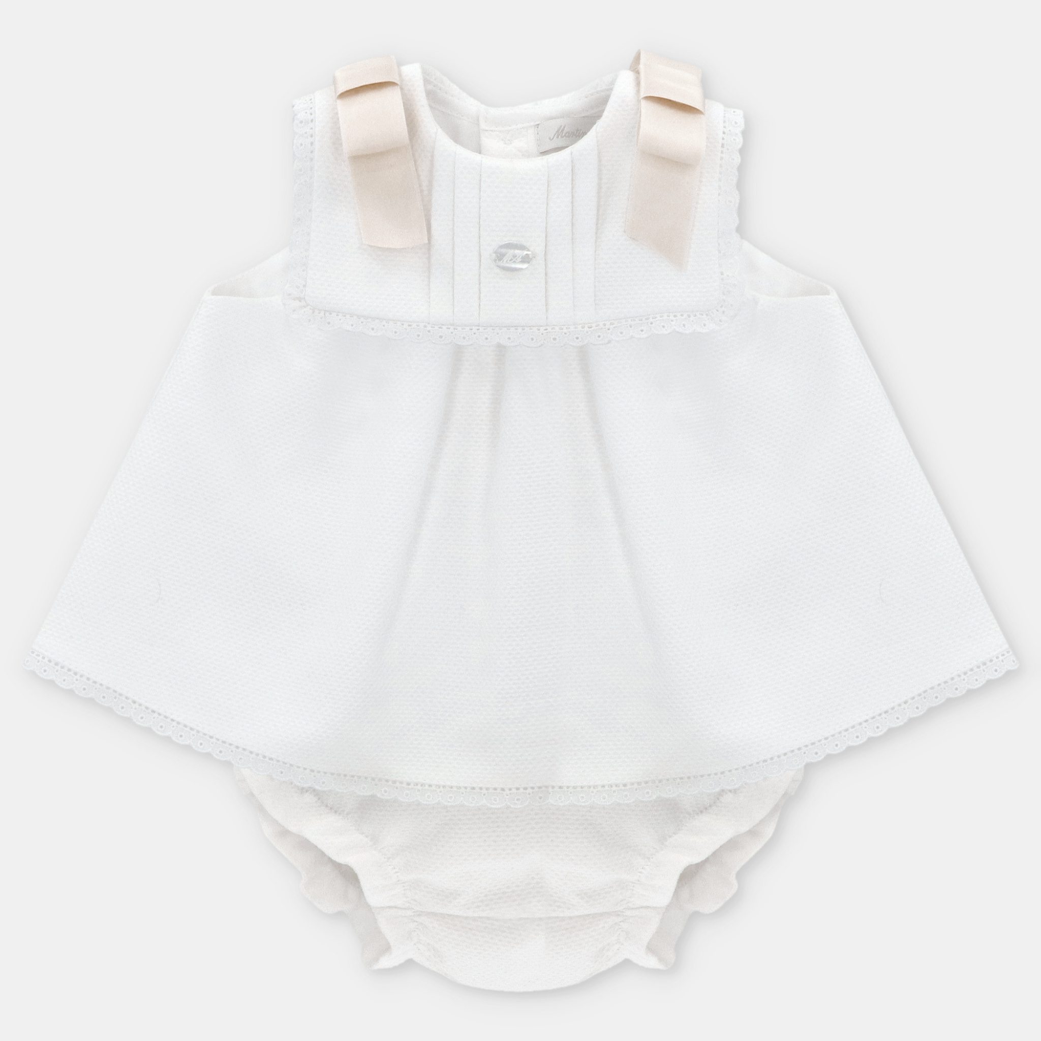 SET DRESS & NAPPY COVER WOVEN GIRL MONTREAL SAND