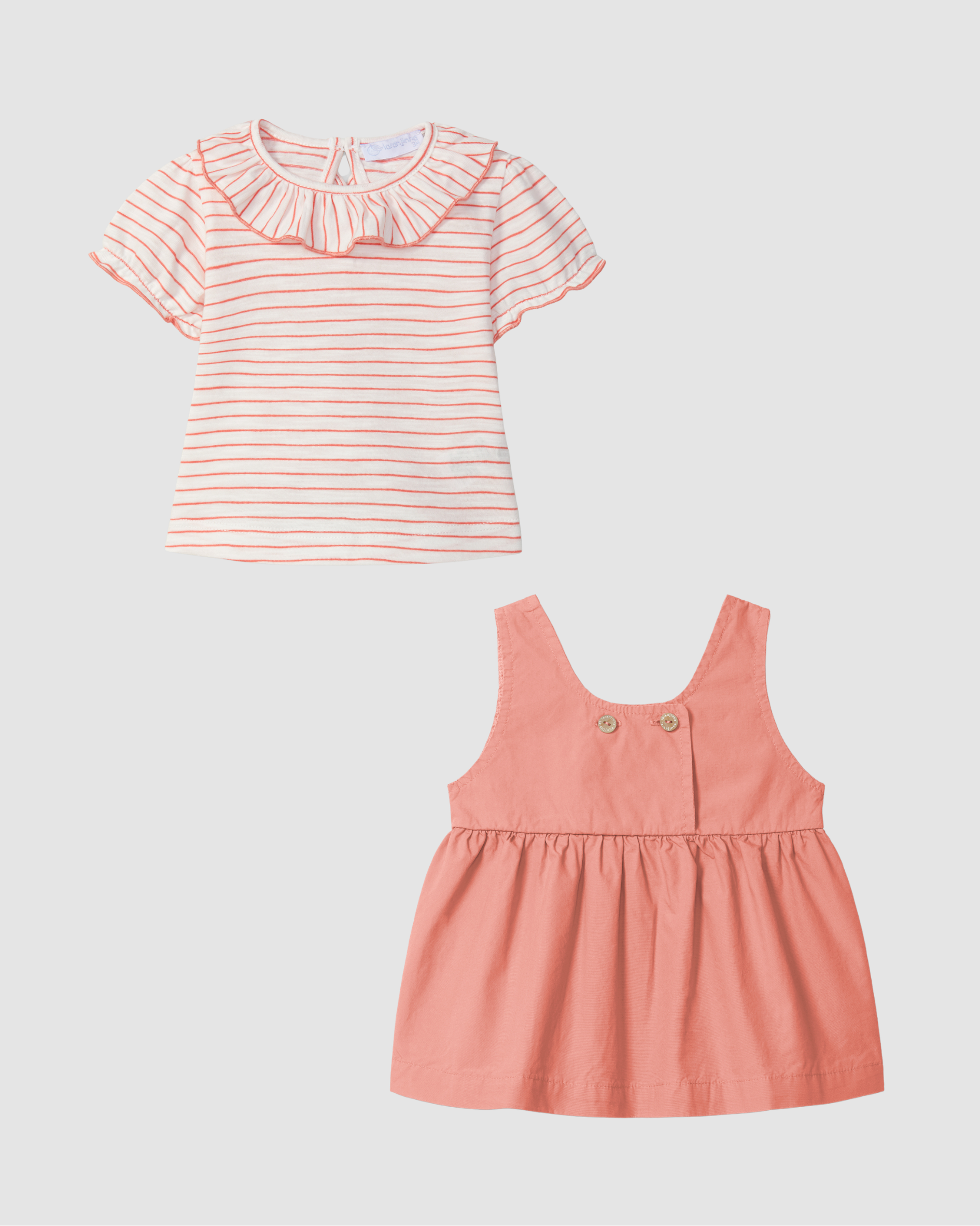 Plain twill pinafore dress