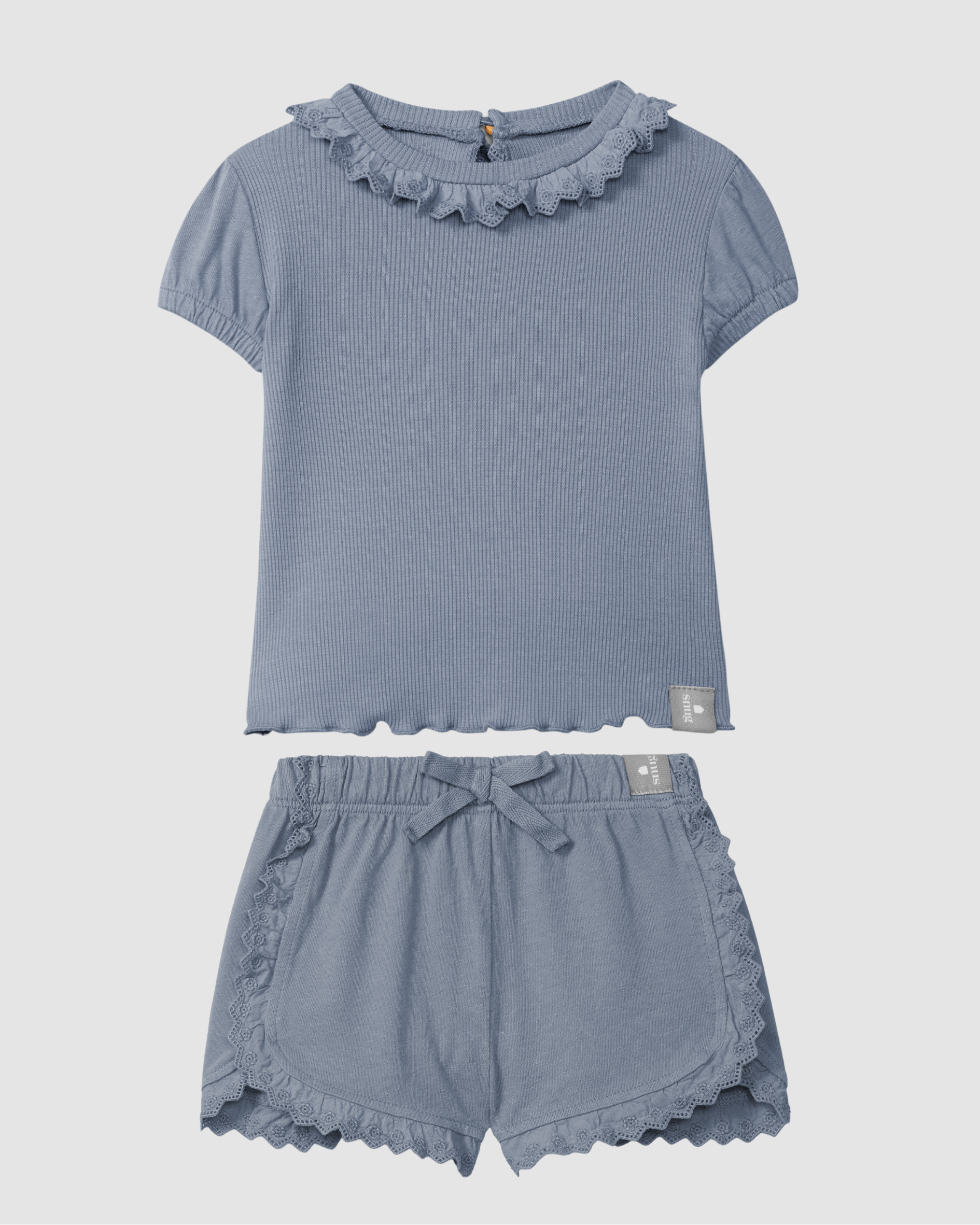 Indigo English detail Top and Short Set