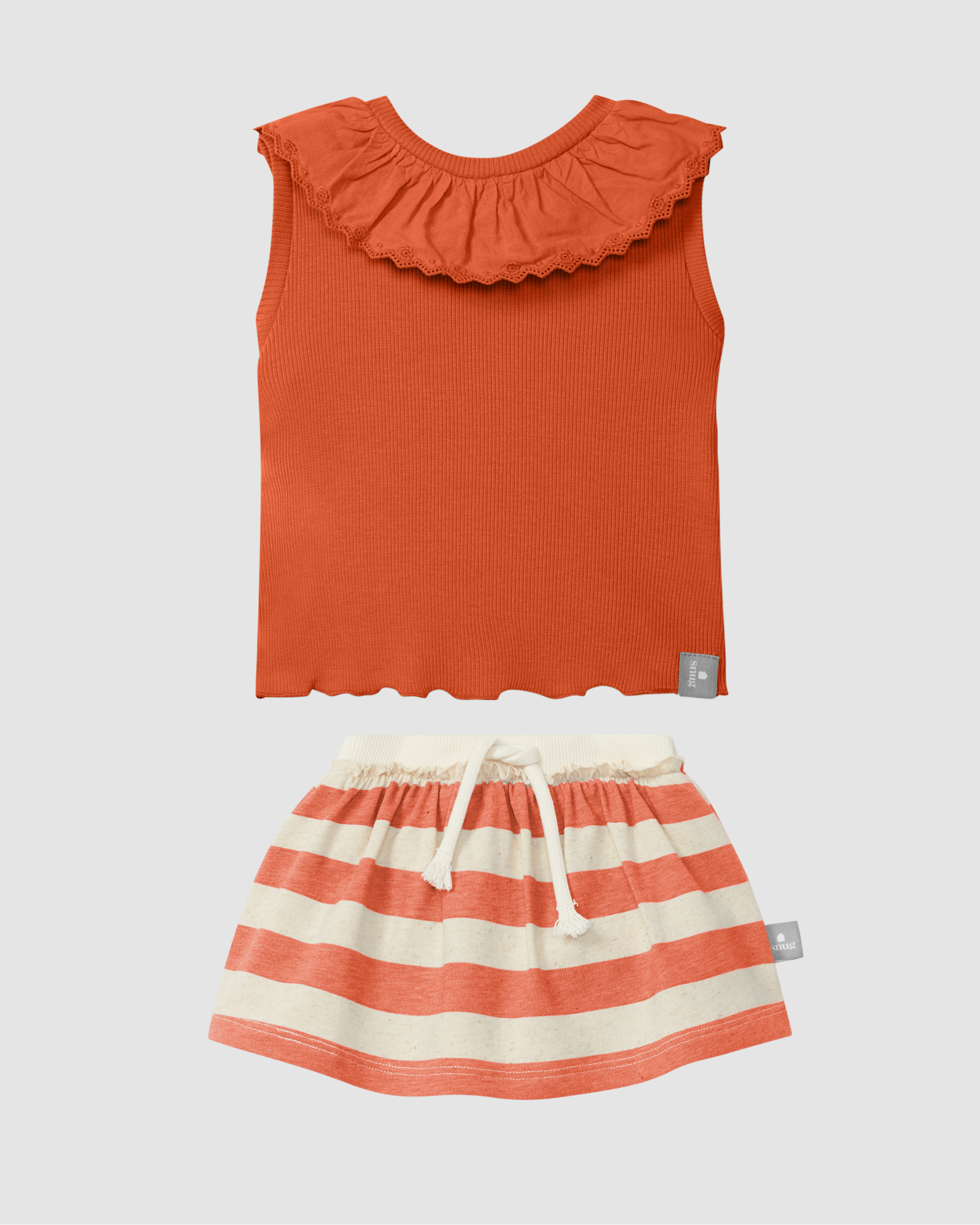 Orange Engligh Top and Skort with Orange Stripes