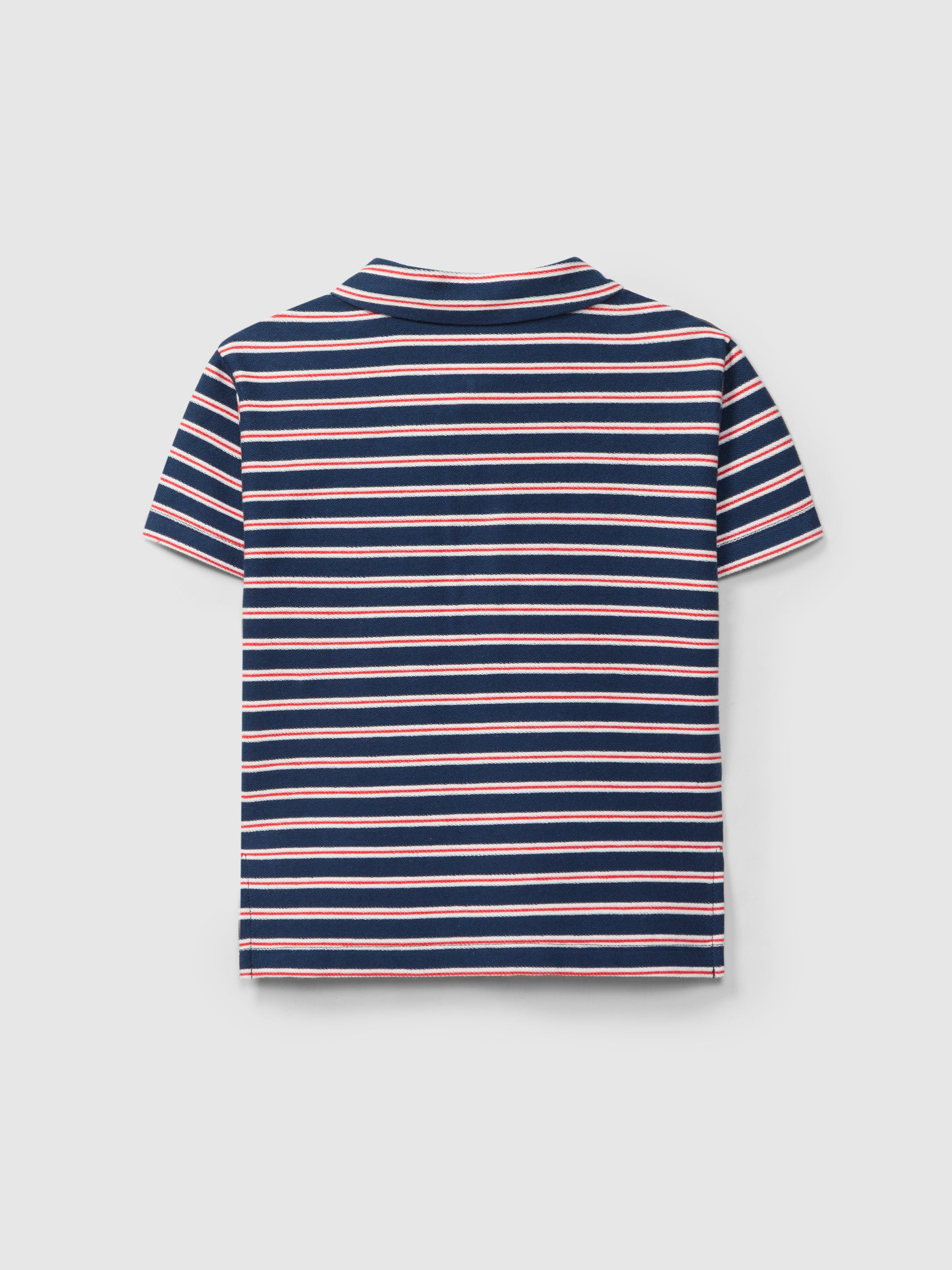 Polo de algodón estampado a rayas marino y Pantalon Corto Chino