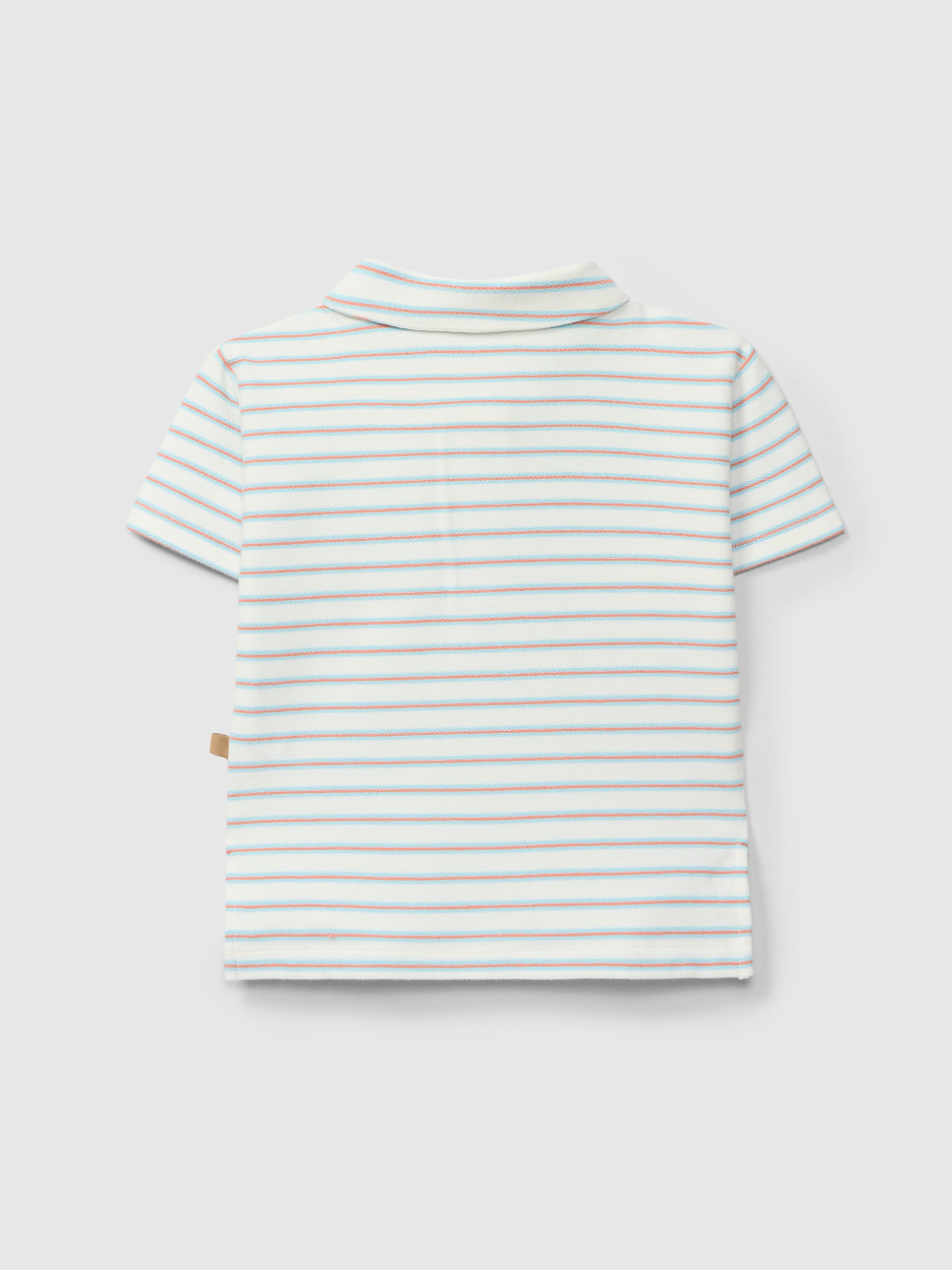 Polo de algodón estampado a rayas Azul Agua y Pantalon Corto Chino