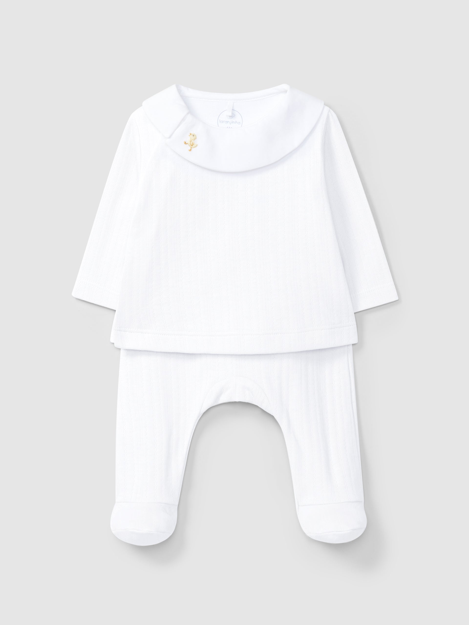 Two-piece organic cotton set with embroidered detail