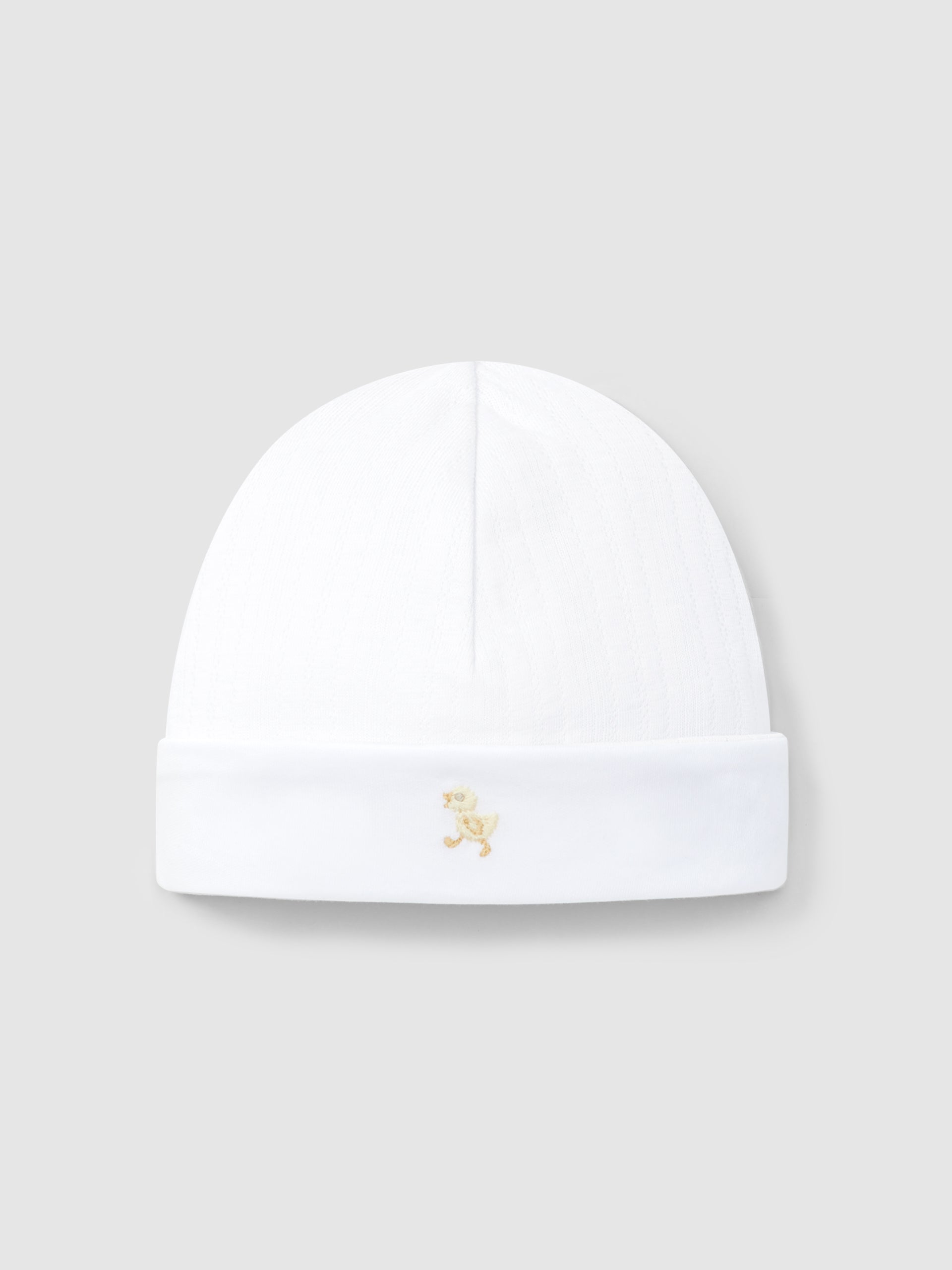 Organic cotton beanie with embroidered detail