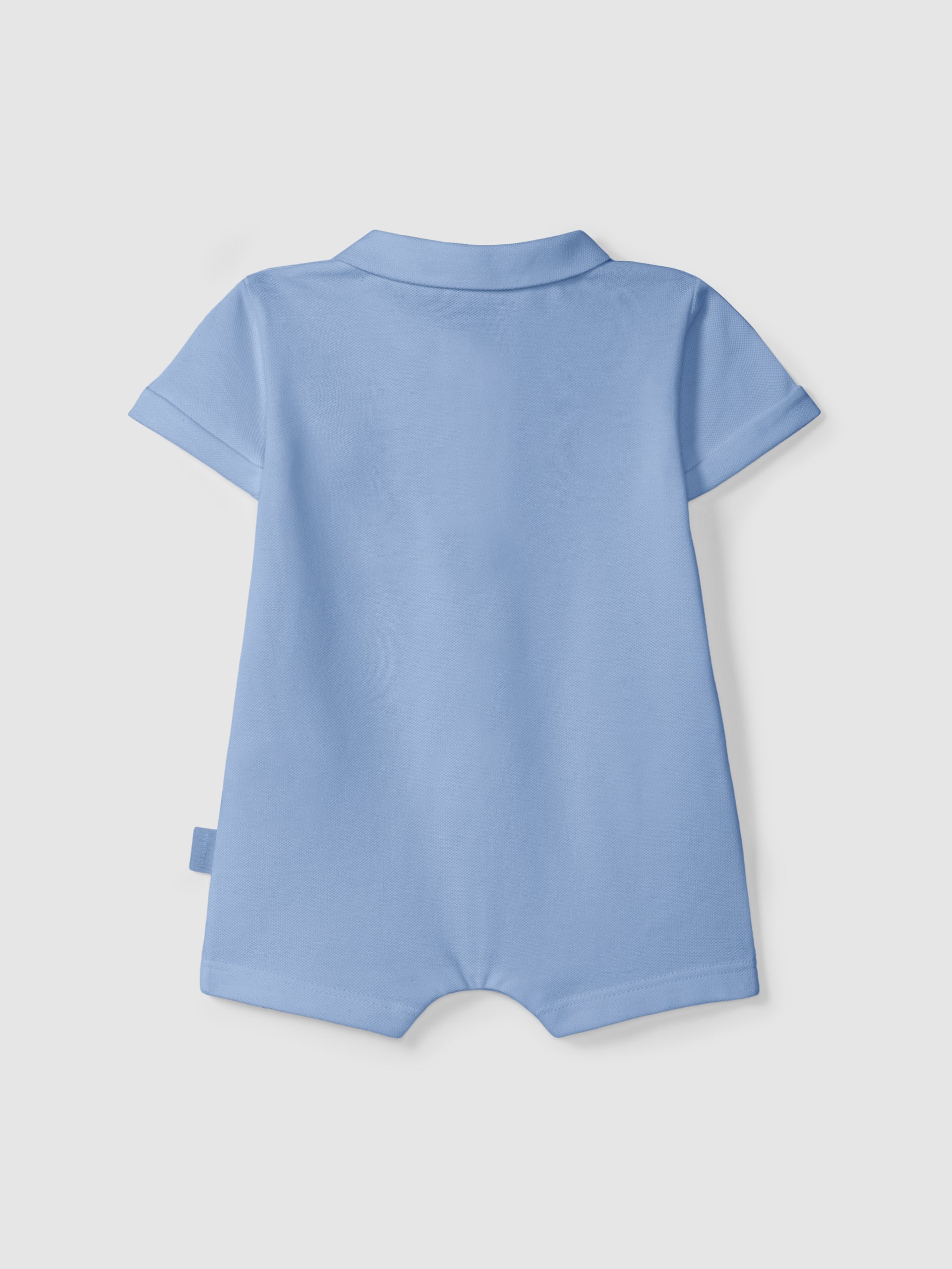 Pique Romper Medium Blue