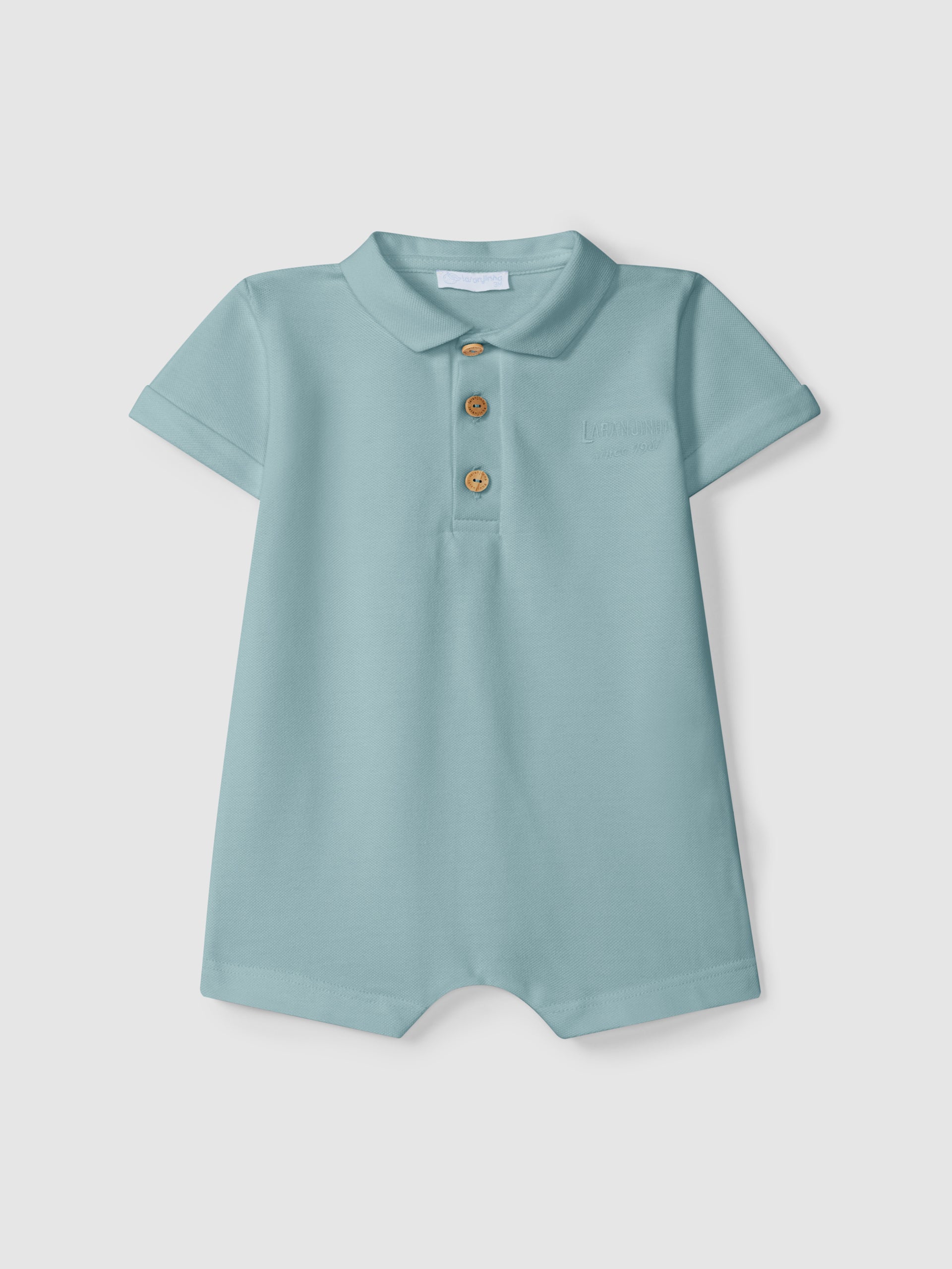 Pique Romper Petrol Blue