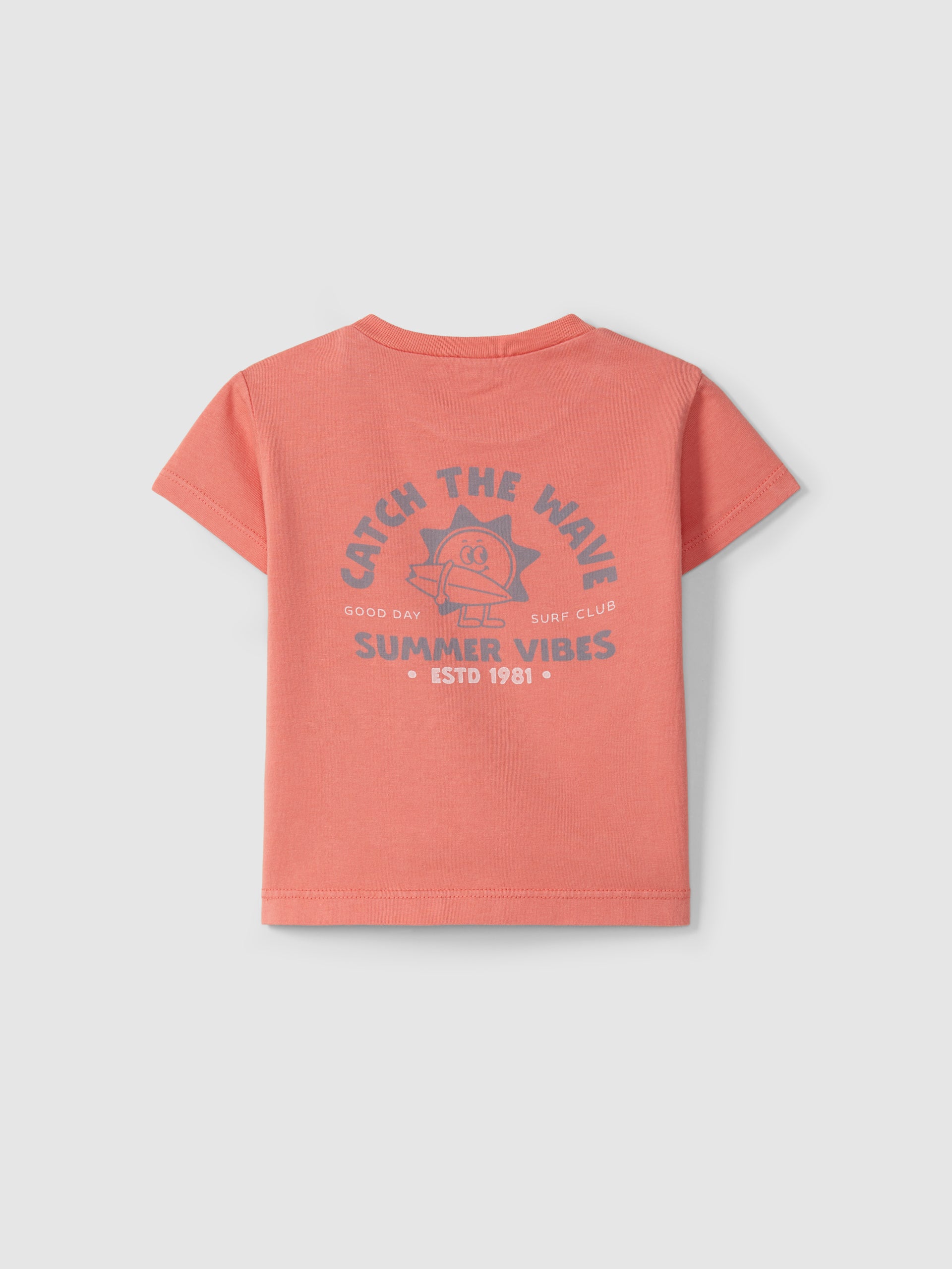 "Catch the wave" T-shirt Coral