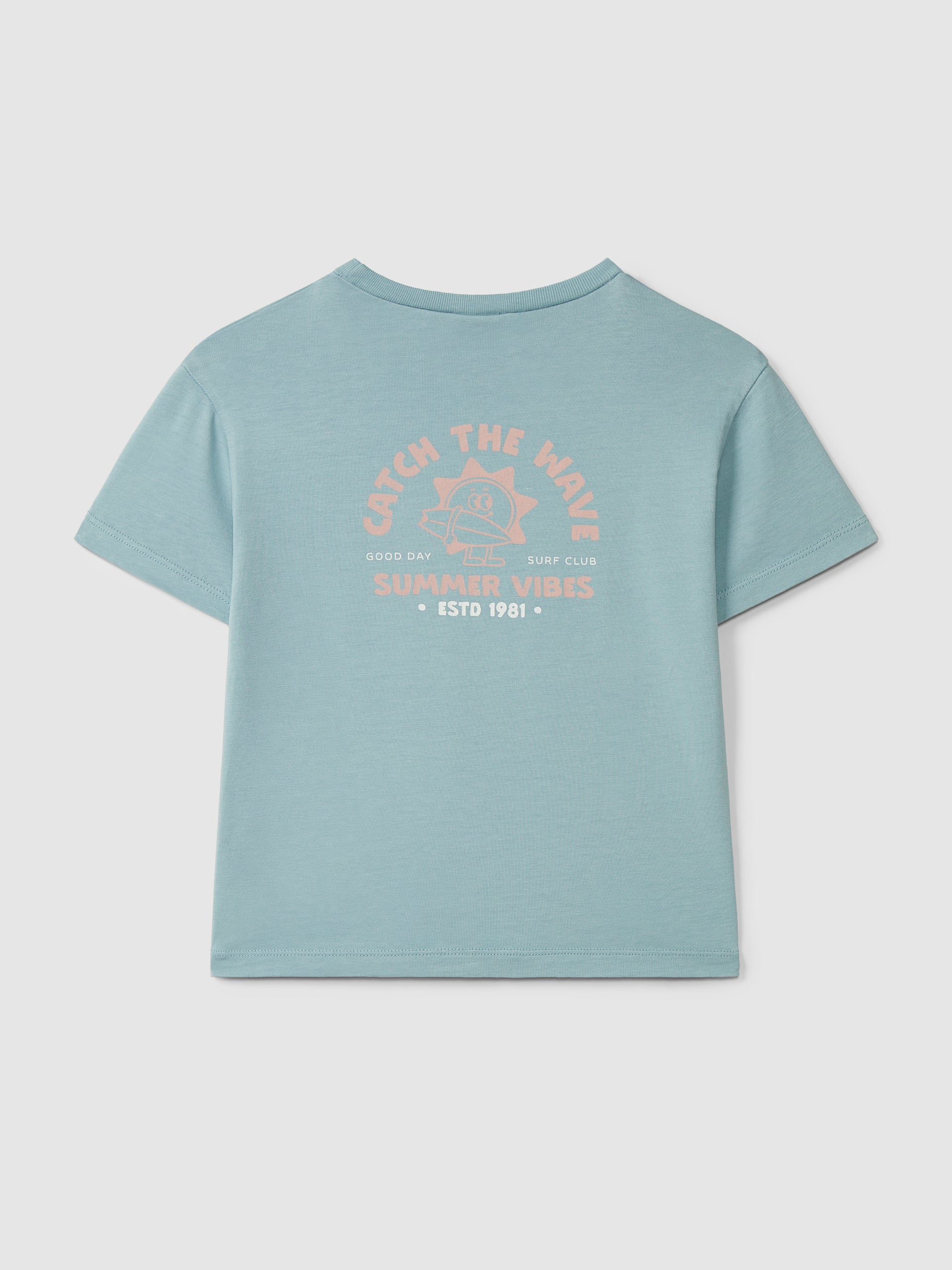"Catch the wave" T-shirt Petrol Blue