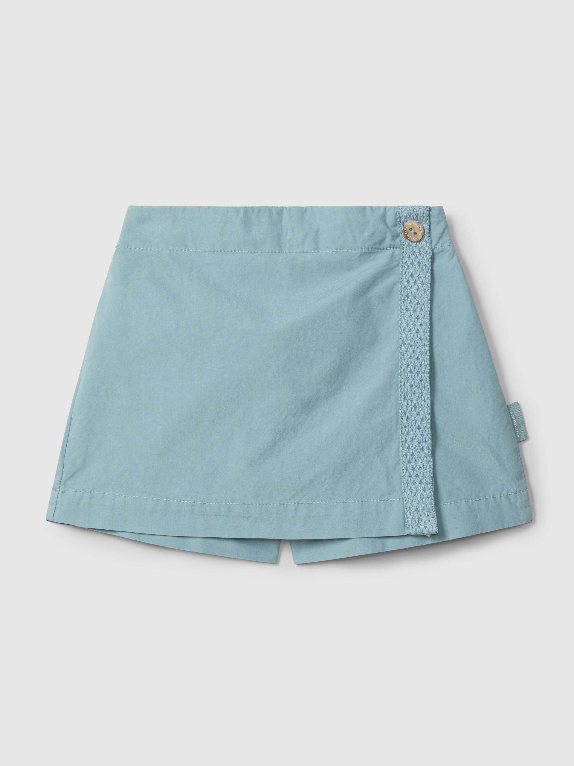 Striped T-Shirt and Skort in twill with decorative ribbon detail in Turquoise