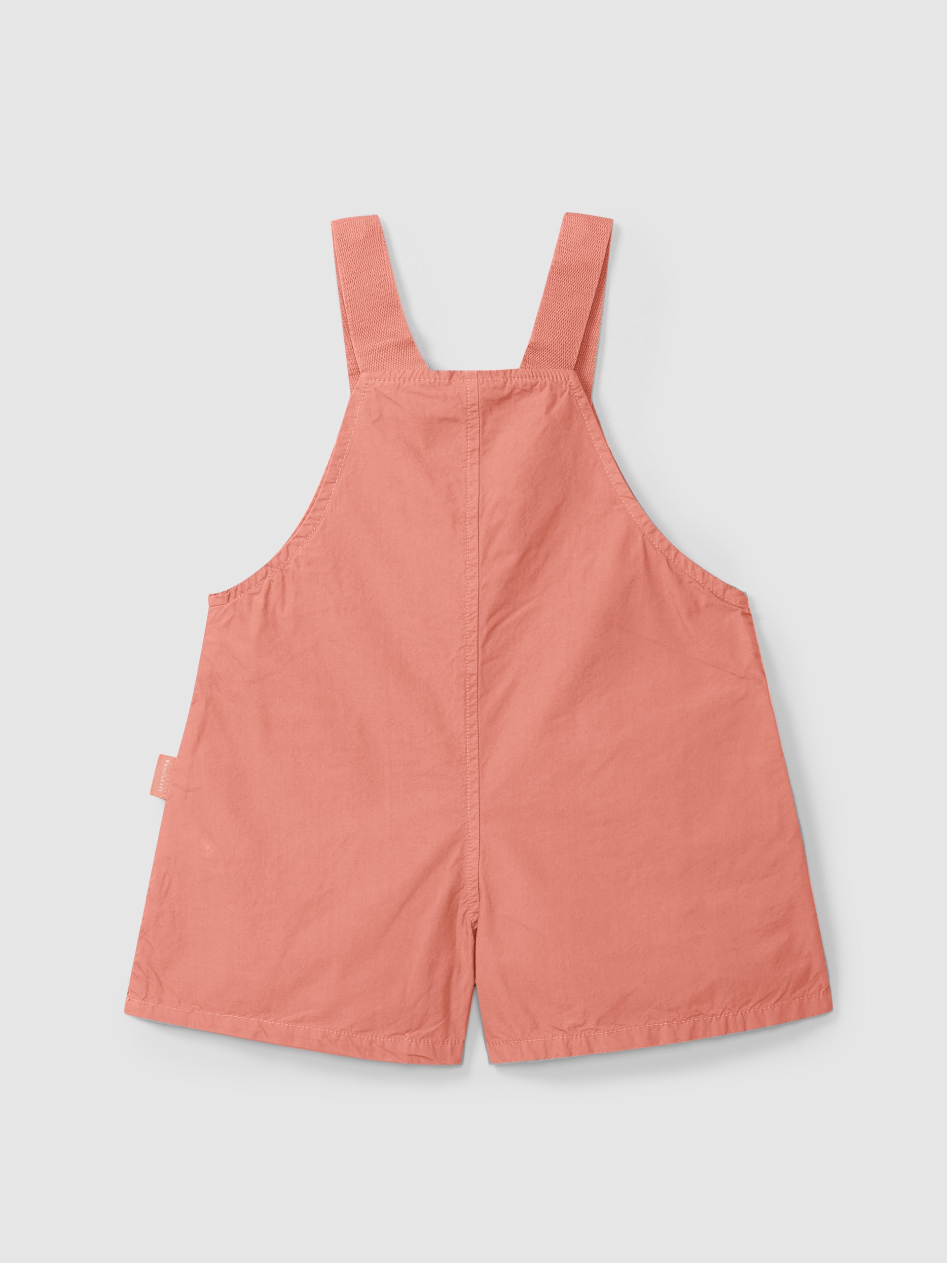 Twill dungaree shorts with Floral print seersucker blouse