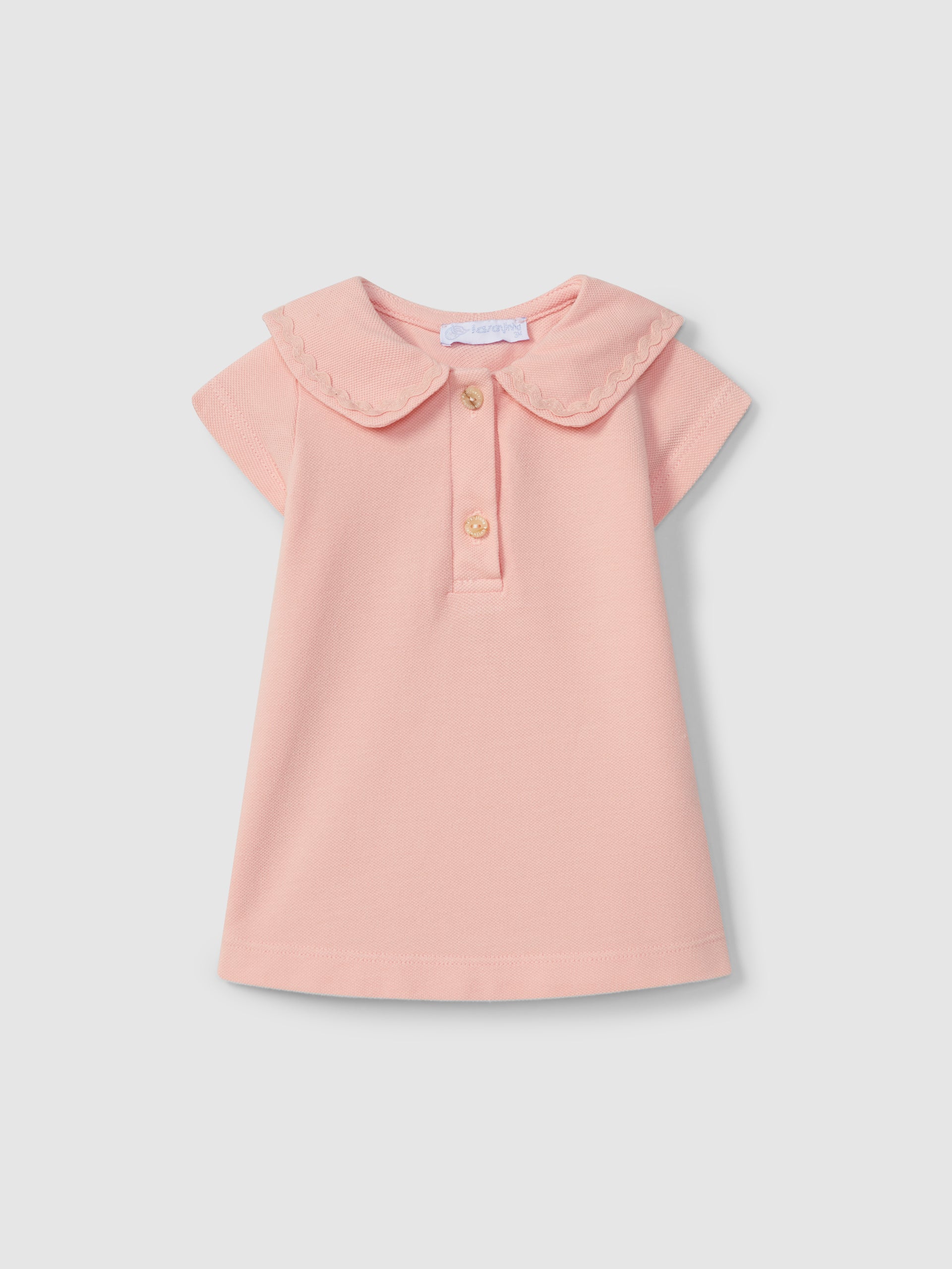 Pique dress with rickrack detail Pink