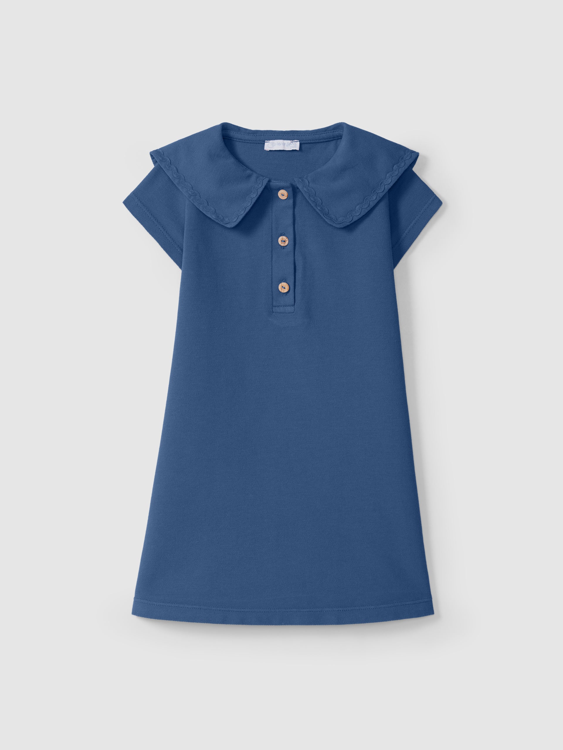 Pique dress with rickrack detail Navy