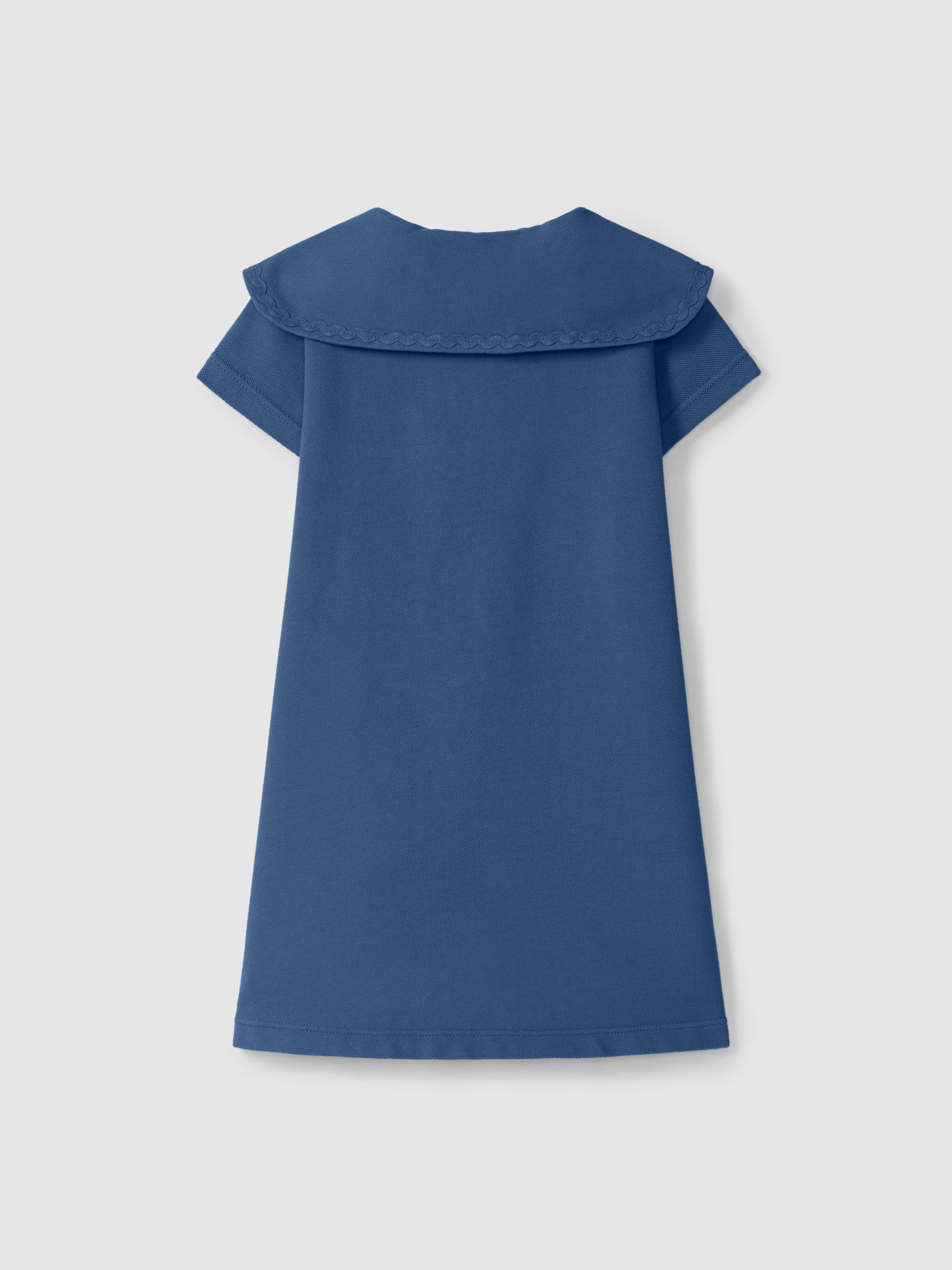 Pique dress with rickrack detail Navy
