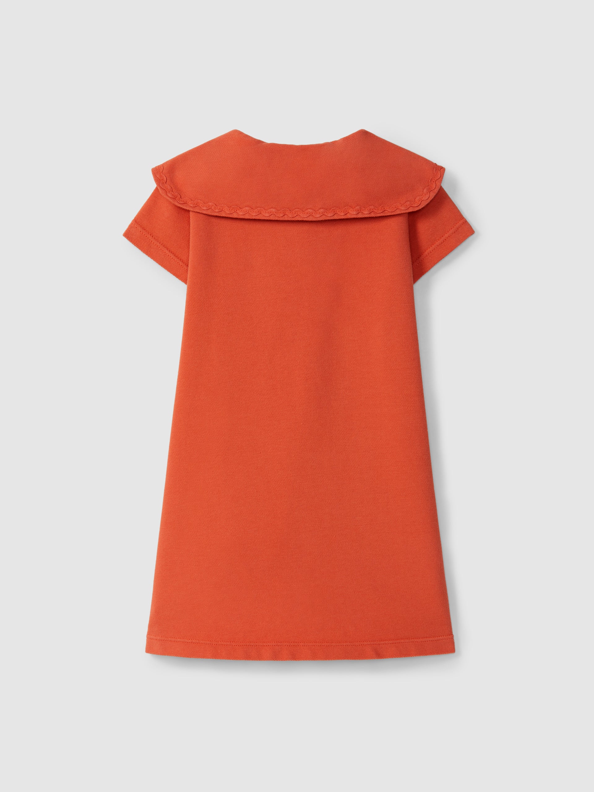 Pique dress with rickrack detail tomato