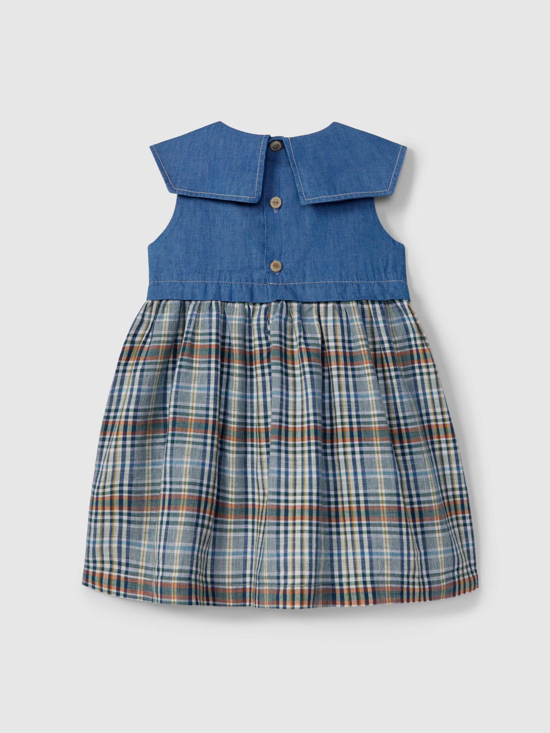 Check denim dress