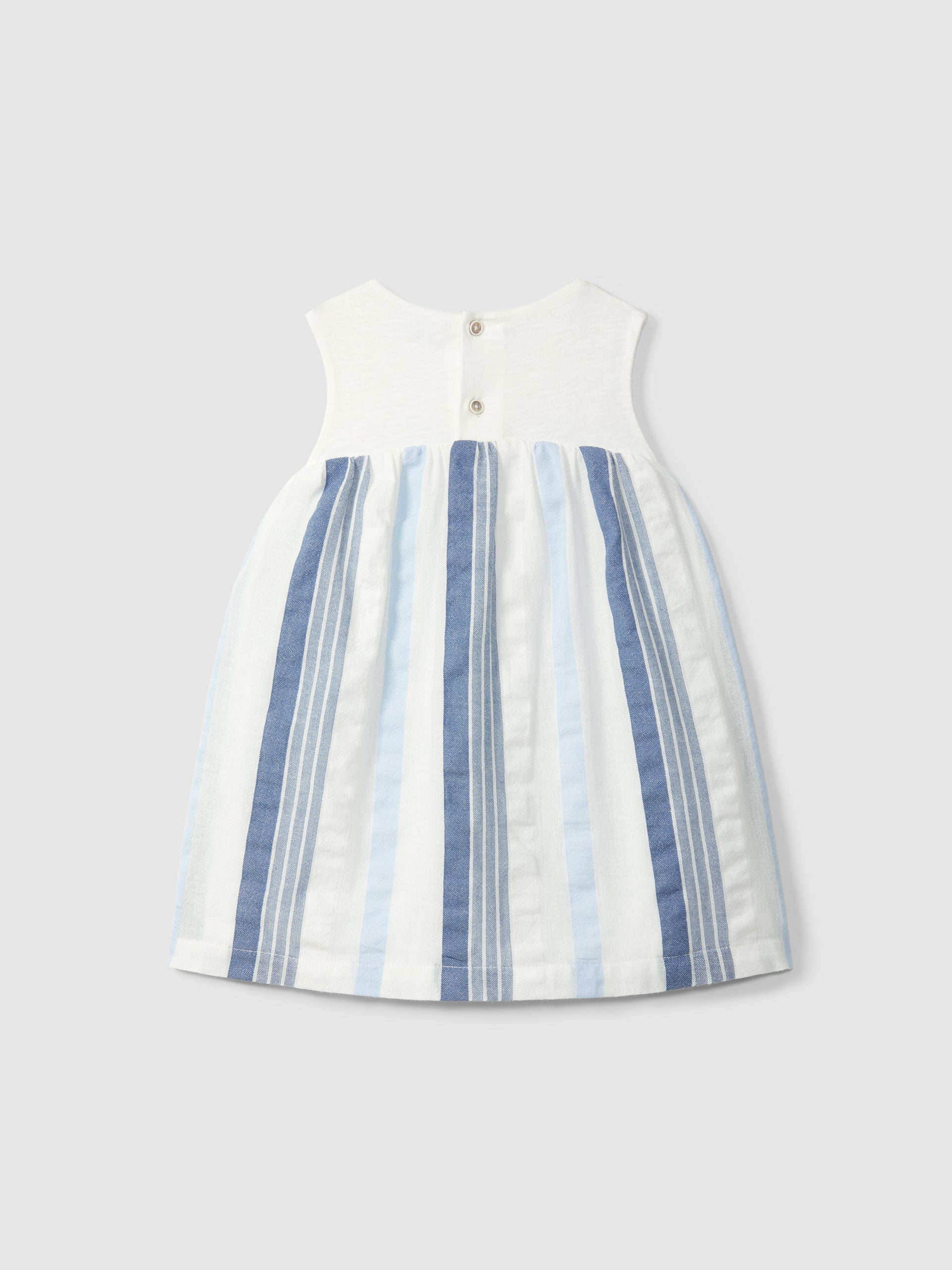 Dress in striped textured fabric