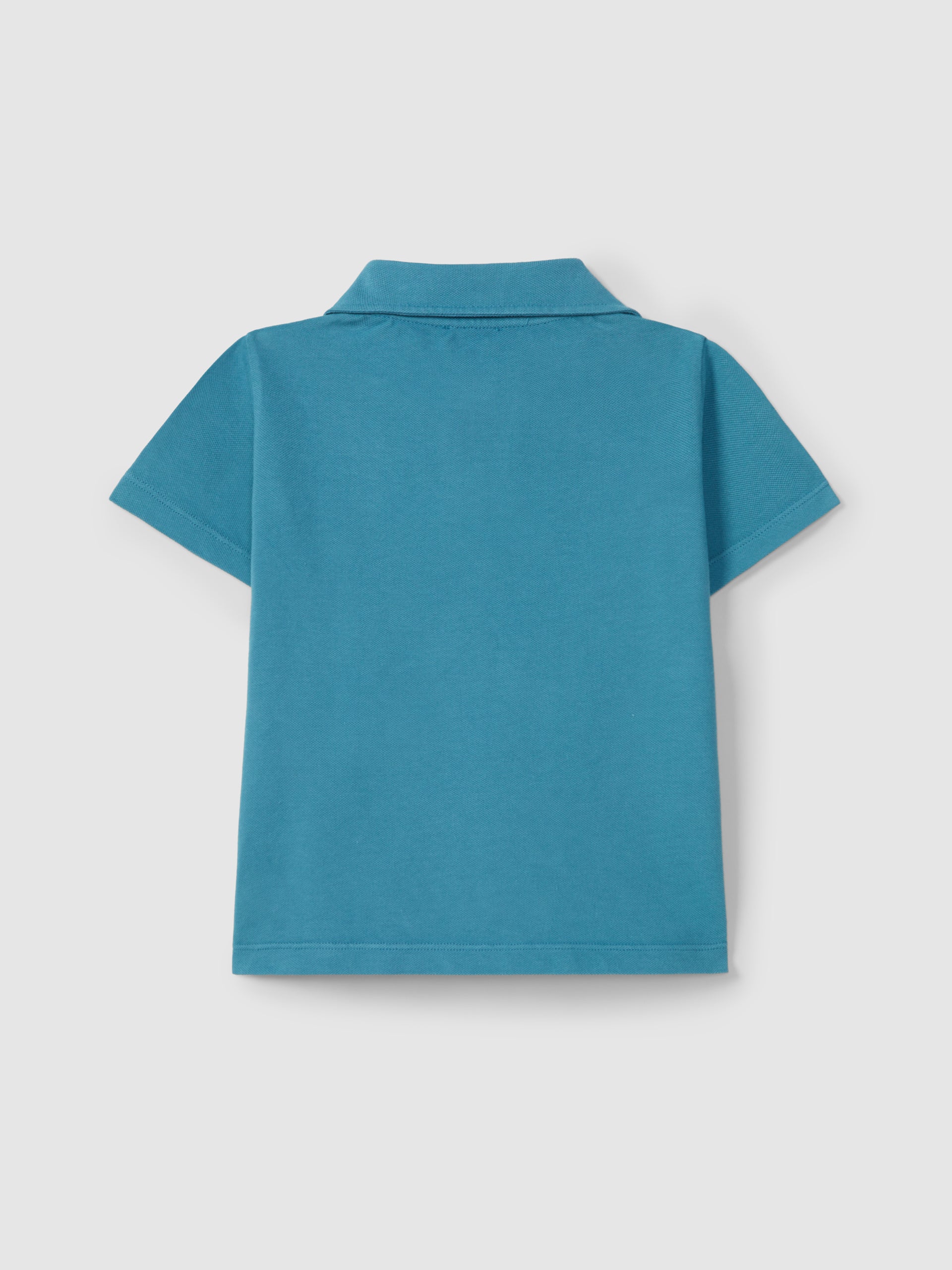 Pique Polo Shirt with embroidery turquoise