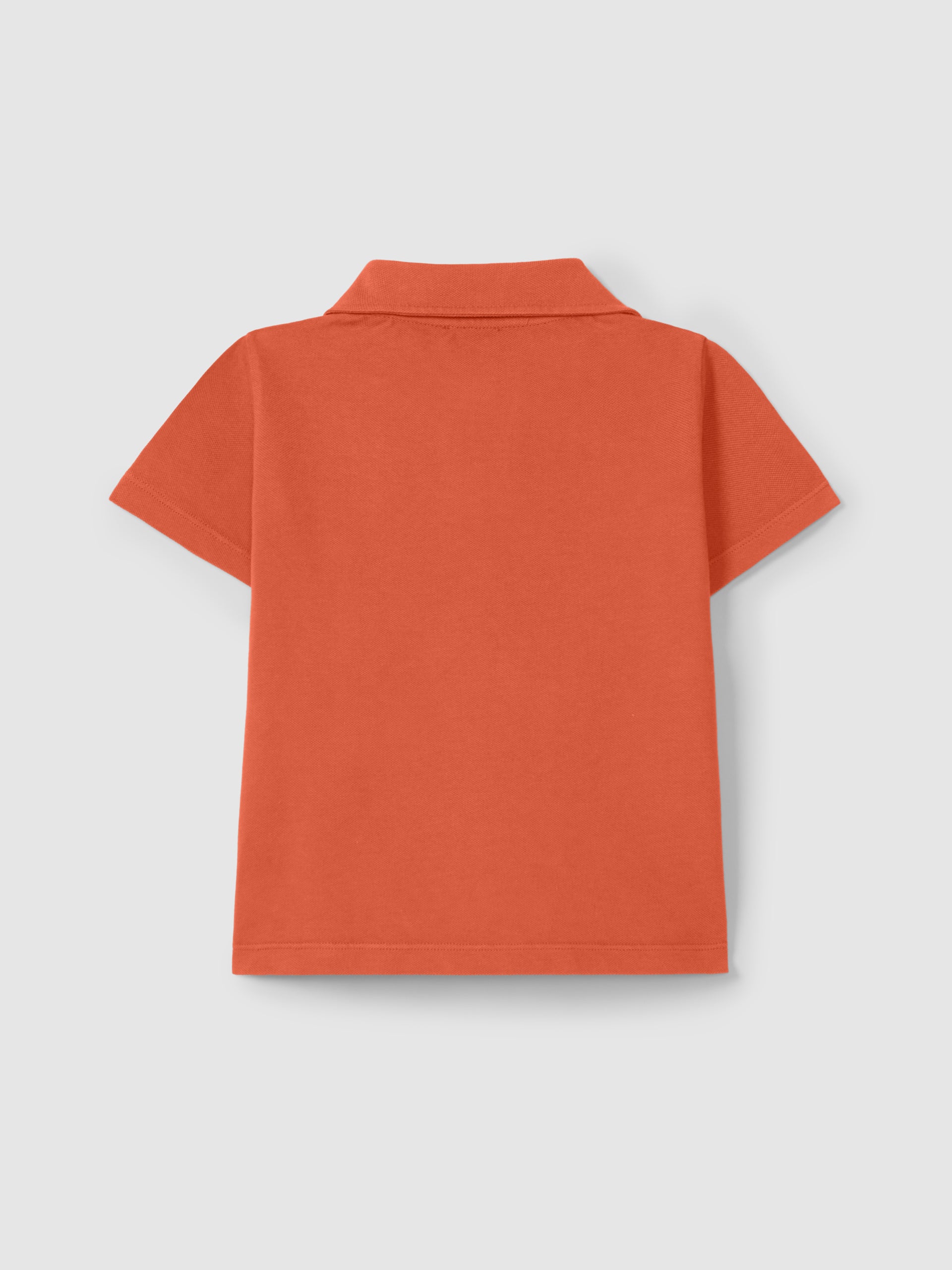 Pique Polo Shirt with embroidery in tomato color