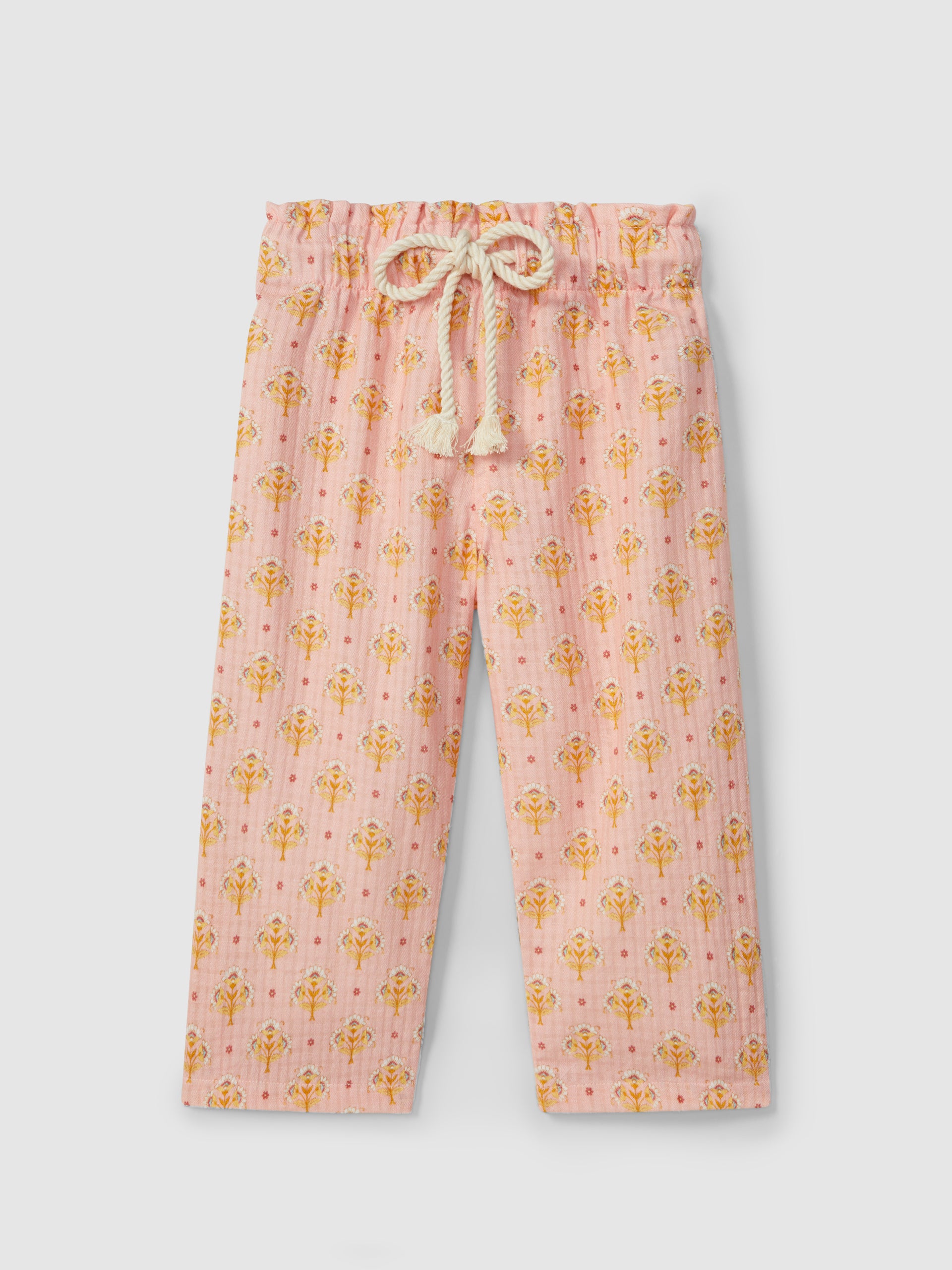 Floral print pant and Ajour White Top